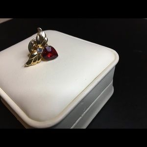 Vintage Avon Ruby Heart Pin